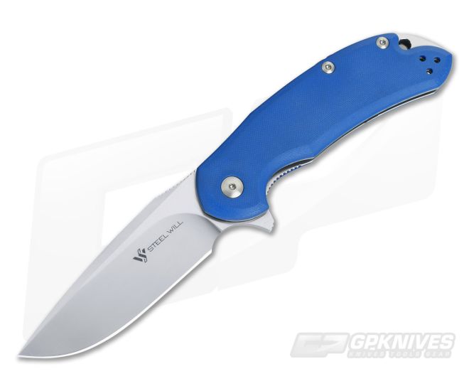 Steel Will Cutjack M390 Flipper Blue G10 Liner Lock C22-2BL - SW-C22-2BL