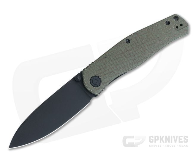 CIVIVI Sokoke Black Stonewashed 14C28N Green Micarta Front Flipper C22007-2 - CV-C22007-2