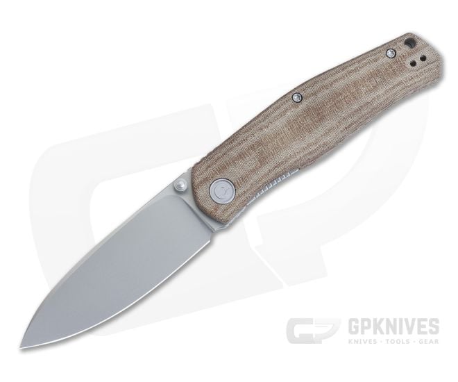 CIVIVI Sokoke Bead Blasted 14C28N Brown Linen Micarta Front Flipper C22007-3 - CV-C22007-3