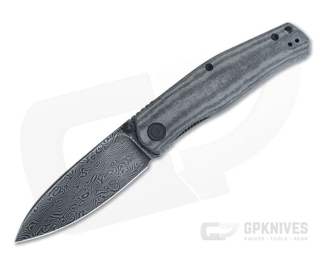 CIVIVI Sokoke Hand Rubbed Damascus Black Linen Micarta Front Flipper C22007-DS1 - CV-C22007-DS1