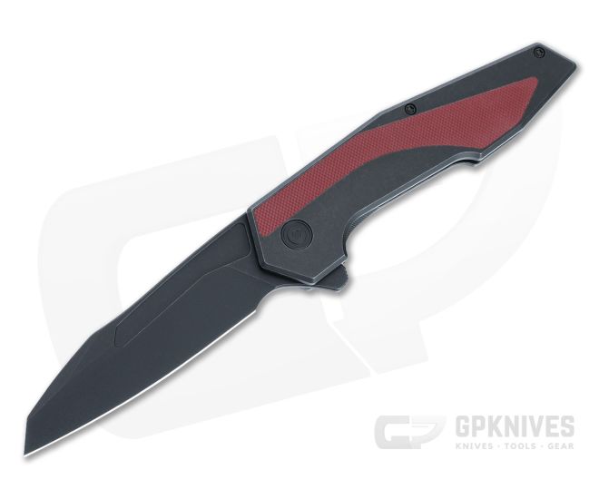 CIVIVI Hypersonic Flipper Black Steel Frame Lock with Burgundy G10 Inlay Black Stonewash Blade C22011-3 - CV-C22011-3