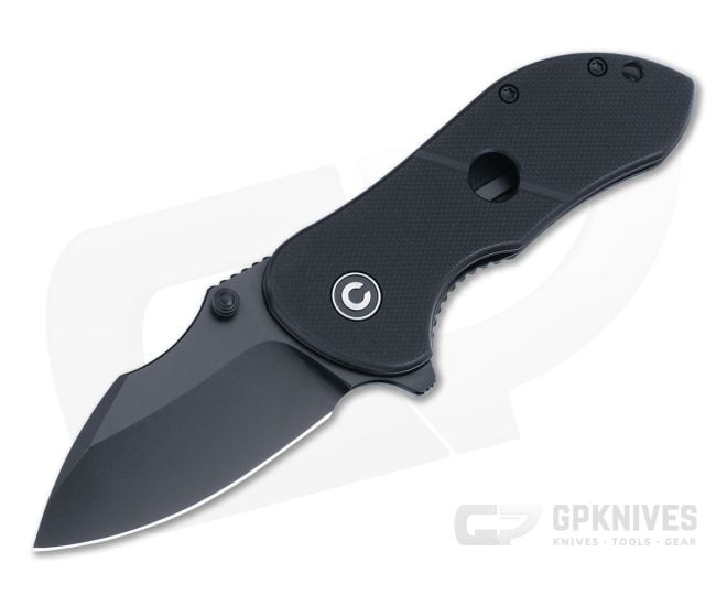 CIVIVI Gordo Liner Lock Flipper Black G10 Handles Black D2 Drop Point Blade C22018C-1 - CV-C22018C-1