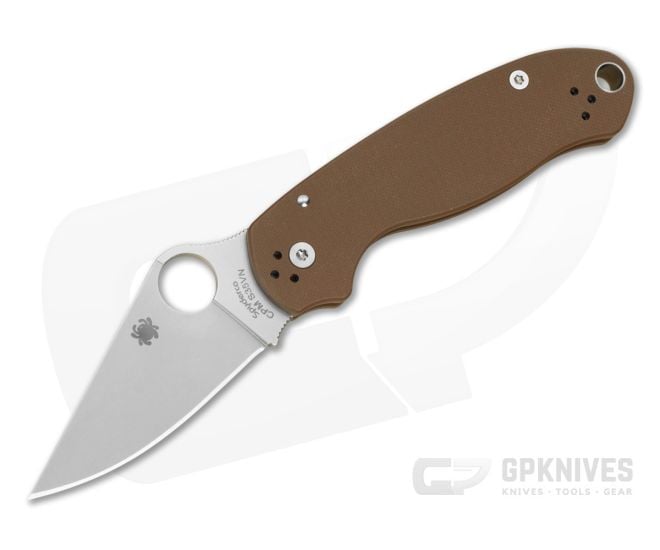 Spyderco Para 3 Brown G10 Satin CPM S35VN Folding Knife (2.95") Pre-Owned C223GPBN - SP-C223GPBN-PRE