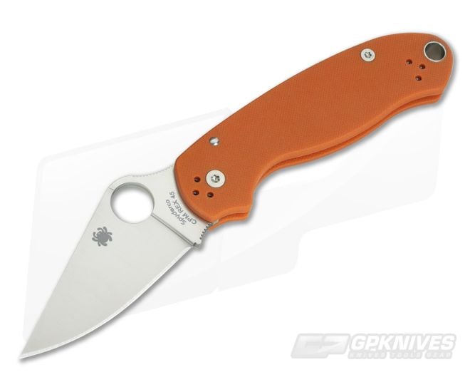 Spyderco Para 3 Sprint Run Plain Edge CPM Rex 45 Orange G10 Compression Lock Folder C223GPBORE - SP-C223GPBORE