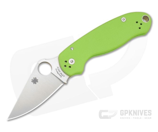Spyderco Para 3 Neon Green G10 Satin CPM-20CV Folding Knife (2.93") Pre-Owned C223GPNGR - SP-C223GPNGR