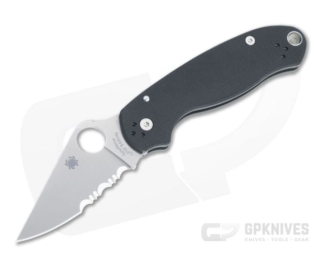 Spyderco Para 3 CQI Partially Serrated S45VN Black G10 Compression Lock Folder C223GPS - SP-C223GPS