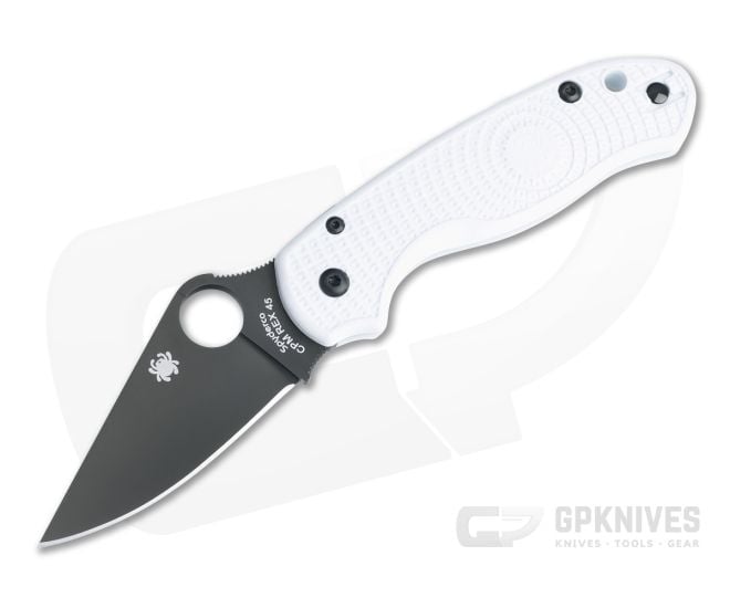 Spyderco Para 3 Lightweight GPK Exclusive Black DLC REX 45 White FRN Folding Knife C223PWHBK - SP-C223PWHBK