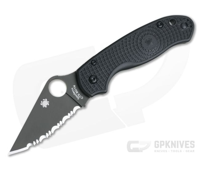Spyderco Para 3 Lightweight Black FRN Black DLC Serrated BD1N C223SBBK - SP-C223SBBK