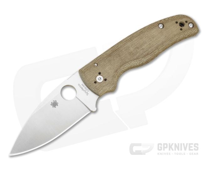 Spyderco Shaman Green Canvas Micarta Satin CPM M4 Folding Knife (3.58" Blade) Pre-Owned C229MPM4 - SP-C229MPM4