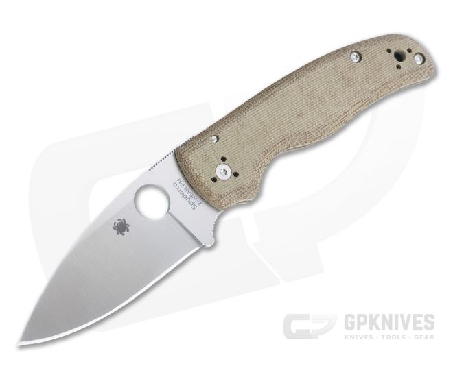 Spyderco Shaman Sprint Brown Micarta Plain Edge Z-Wear PM Compression Lock Folder C229MPZW - SP-C229MPZW
