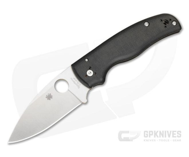 Spyderco Shaman Double Black Canvas Micarta Satin CTS-XHP Folding Knife (3.58" Blade) Pre-Owned C229MXHPP - SP-C229MXHPP