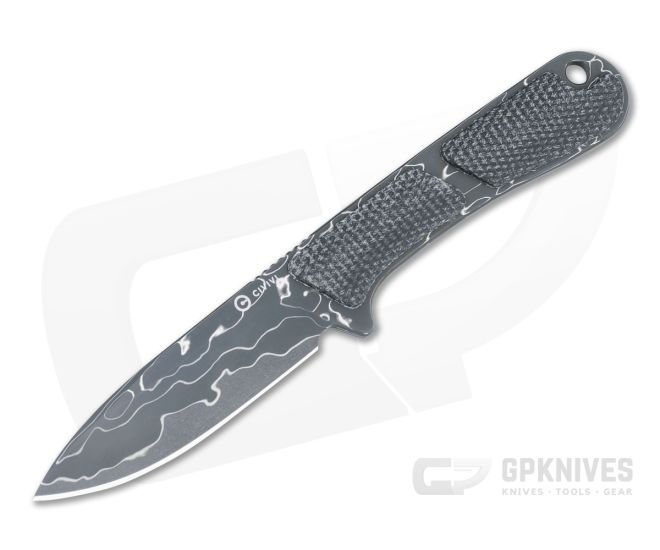CIVIVI Mini Elementum Fixed Blade Dark Green Canvas Micarta Handles Damascus Drop Point Blade C23010-DS1 - CV-C23010-DS1