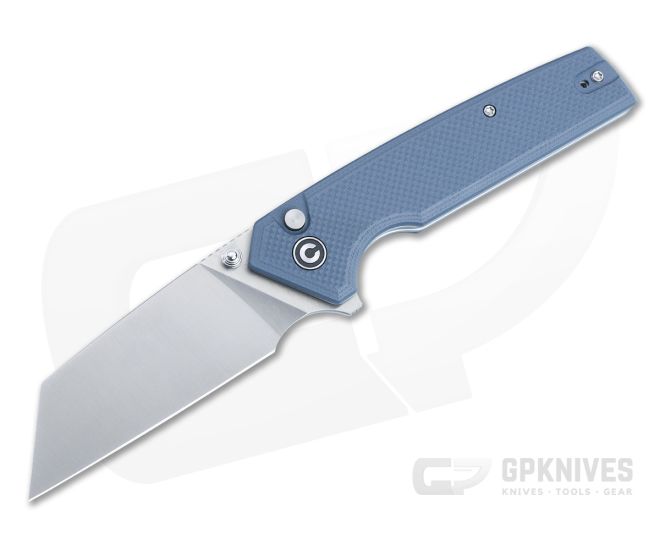 CIVIVI Amirite Thumb Stud + Button Lock Flipper Blue G10 Nitro-V Satin Blade C23028-1 - CV-C23028-1