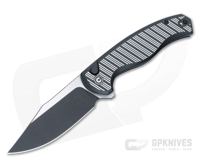 Civivi Stormhowl Black Aluminum Button Lock Pocket Knife C23040B-1 - CV-C23040B-1