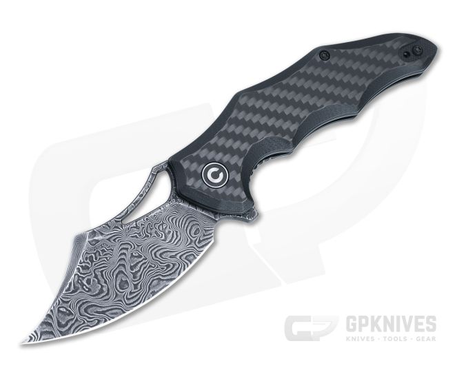 Civivi Chiro Damascus Flipper Knife Carbon Fiber/G10 Handle C23046-DS1 - CV-C23046-DS1