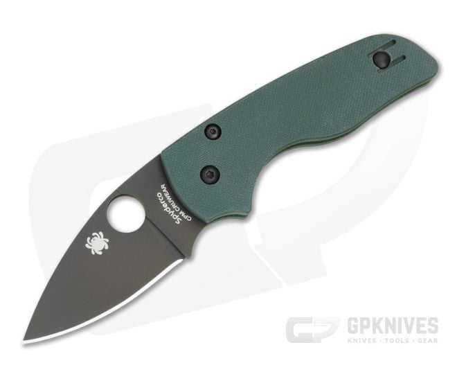 Spyderco Lil Native Forest Green G10 Black DLC CPM CruWear Folding Knife (2.42") Pre-Owned C230GPDGRBK - SP-C230GPDGRBK