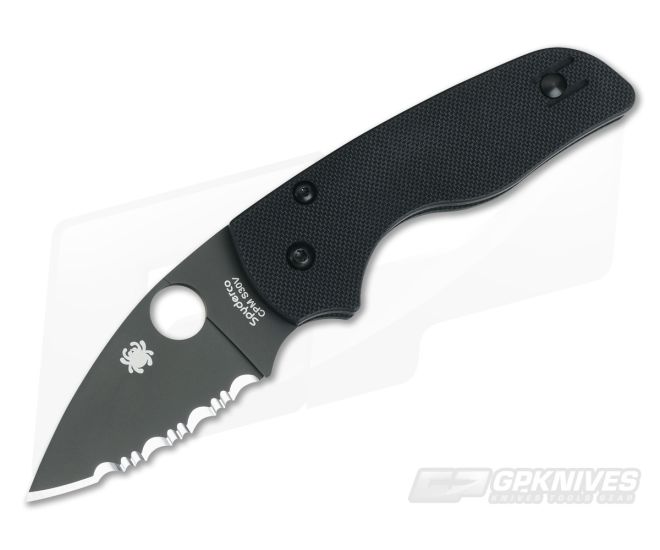 Spyderco Lil Native DLC Serrated S30V Black G10 Compression Lock Folder C230GSBBK - SP-C230GSBBK