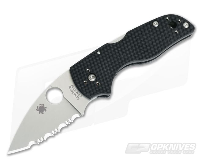 Spyderco Lil Native Serrated S30V Black G10 Back Lock Folder C230MBGS - SP-C230MBGS