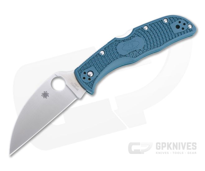 Spyderco Endela Wharncliffe Plain K390 Dark Cyan Blue FRN Folding Knife C243FPWK390 - SP-C243FPWK390