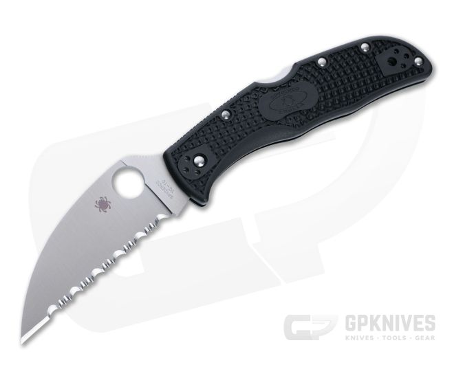 Spyderco Endela Wharncliffe Serrated VG10 Black FRN Folding Knife C243FSWCBK - SP-C243FSWCBK