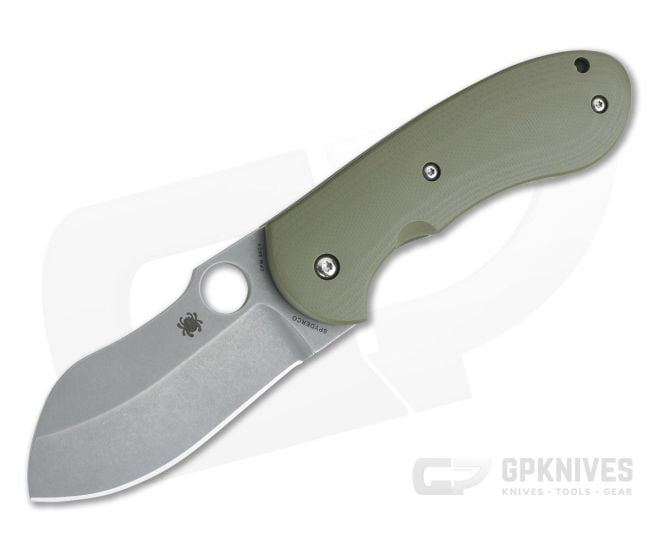 Spyderco Bombshell Burch Flash Batch Stonewashed 20CV OD Green G10 Titanium Liner Lock Folder C250GTIP - SP-C250GTIP