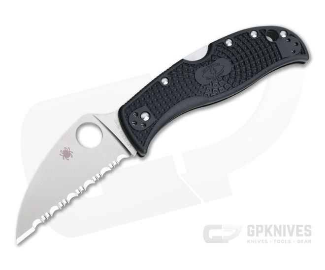 Spyderco RockJumper Wharncliffe Serrated VG-10 Black FRN Back Lock Folder C254SBK - SP-C254SBK