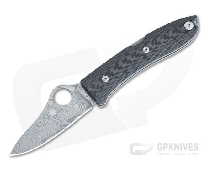 Spyderco SpyOpera Sprint Run Thor Damasteel Carbon Fiber Folder C255CFPD - SP-C255CFPD