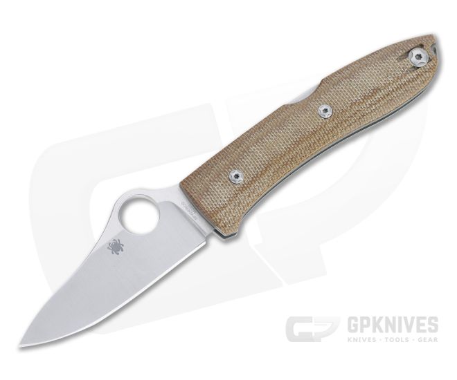 Spyderco SpyOpera Brown Canvas Micarta Satin M390 Back Lock Folder C255CMP - SP-C255CMP