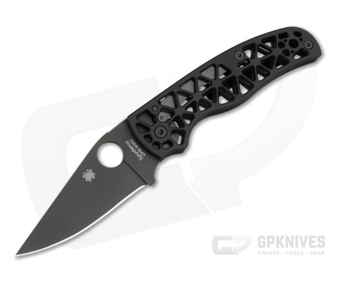 Spyderco Edgerati Black Aluminum S30V Black DLC Folding Knife (3.57" Blade) C266BKALBKP - SP-C266BKALBKP