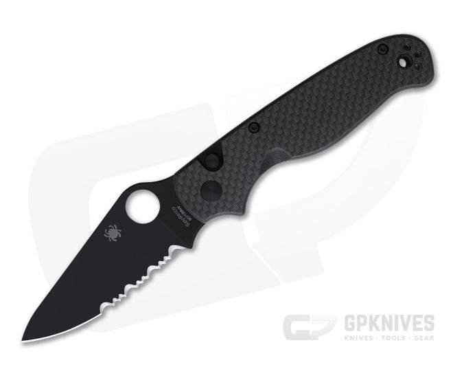 Spyderco ButtonUp Carbon Fiber Black Serrated - SP-C275CFPSBK