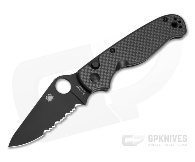 Spyderco ButtonUp Carbon Fiber Black Serrated - SP-C275CFPSBK
