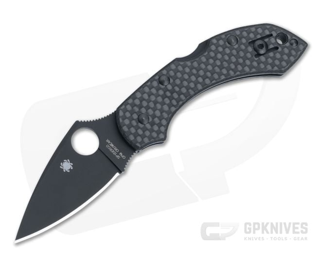 Spyderco Dragonfly Exclusive Smooth Carbon Fiber Black CruWear Back Lock C28CFPBK - SP-C28CFPBK