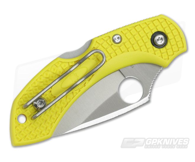 Spyderco Dragonfly 2 C28SYL2 Salt Serrated H1 Yellow FRN Back Lock