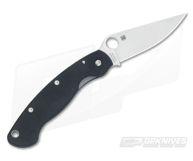 Spyderco Military Left Hand Black G10 Plain Edge Satin C36GPLE - SP-C36GPLE