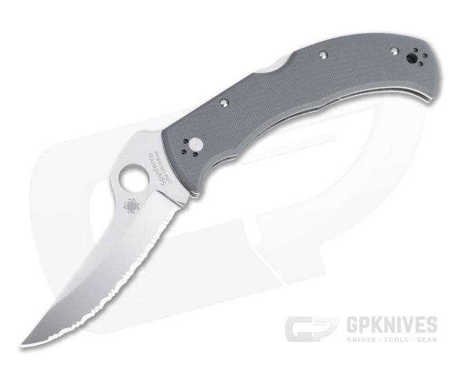 Spyderco Massad Ayoob Sprint Serrated Cruwear Gray G10 Folder C60GSGY - SP-C60GSGY