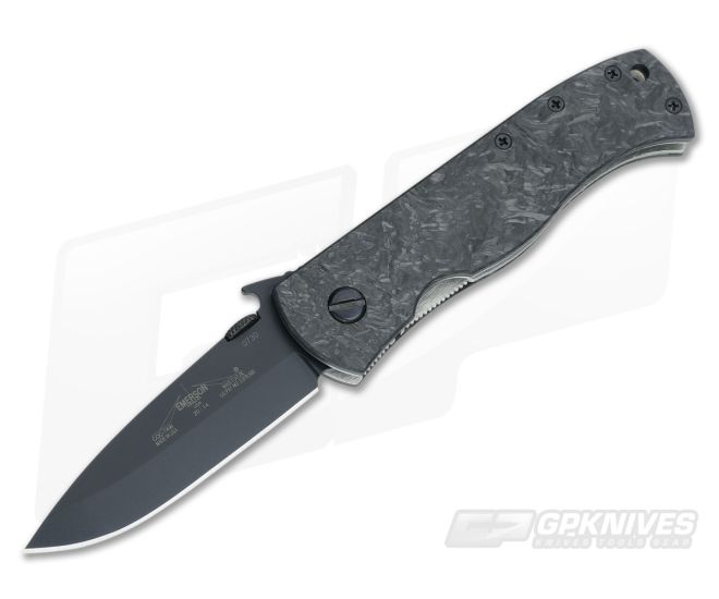 Emerson CQC-7AW Black with Custom Marbled Carbon Fiber Scales - EM-C7AW-BT-ST-001