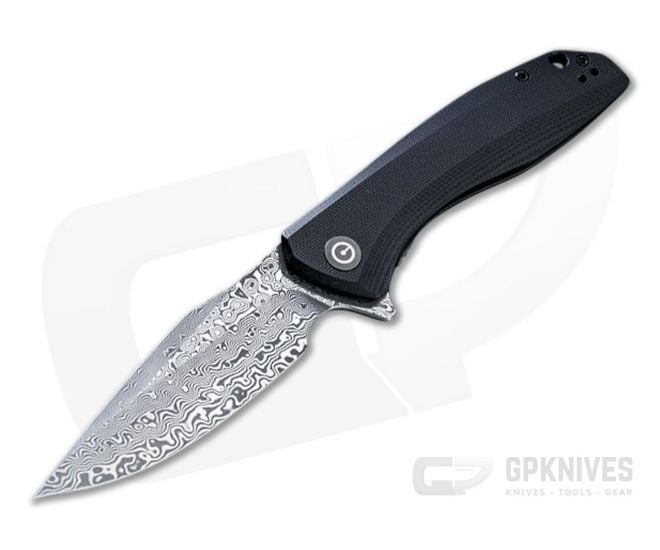 CIVIVI Baklash C801DS Black G10 Damascus Liner Lock Flipper - CV-C801DS