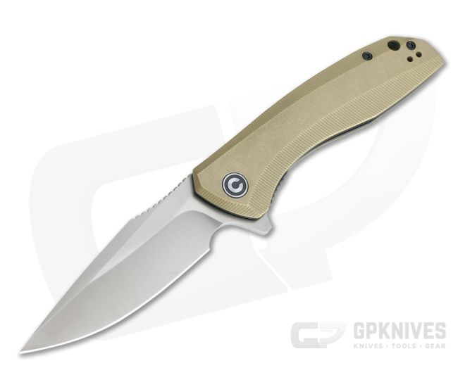 CIVIVI Baklash Satin 154CM Stonewashed Brass Liner Lock Flipper C801J - CV-C801J