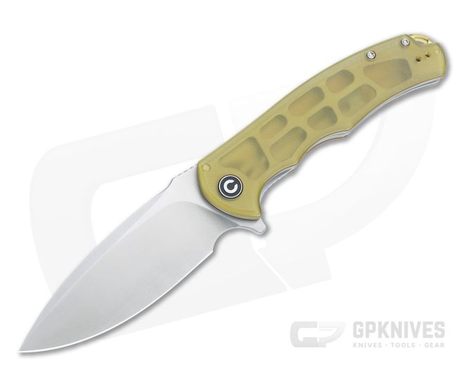 CIVIVI Praxis Polished Ultem Flipper Satin Drop Point Blade C803L - CV-C803L