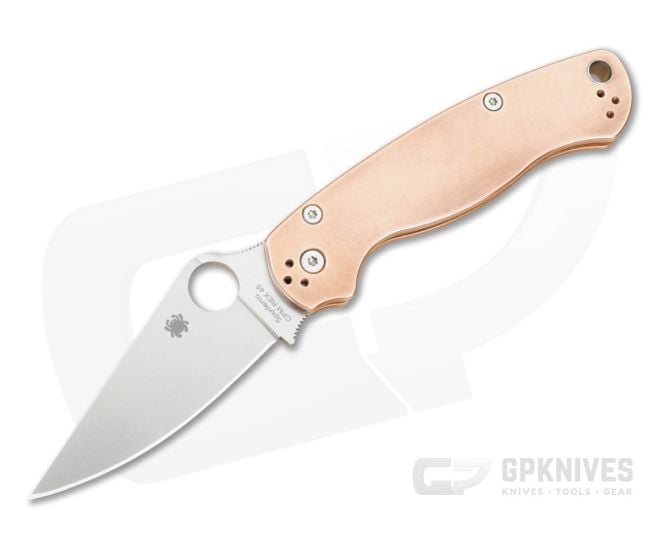 Spyderco Para Military 2 Copper Satin CPM REX 45 Folding Knife (3.45") Pre-Owned C81CUP2 - SP-C81CUP2