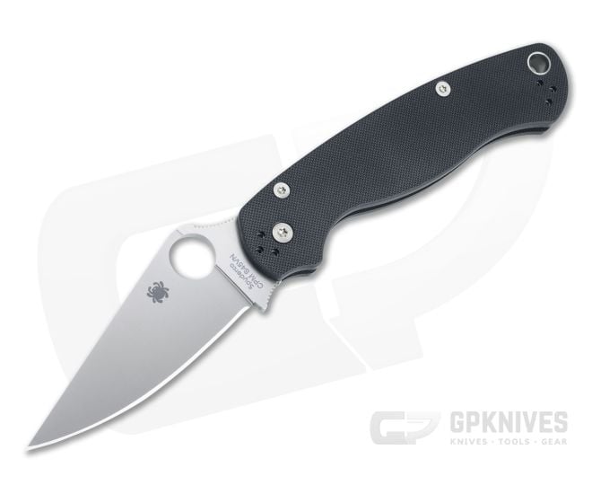 Spyderco Para Military 2 Satin S45VN Black G10 Compression Lock Folder C81GP2 - SP-C81GP2