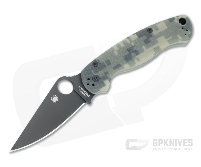 Spyderco Para Military 2 Black DLC S45VN Digital Camo G10 Compression Lock Folder C81GPCMOBK2 - SP-C81GPCMOBK2