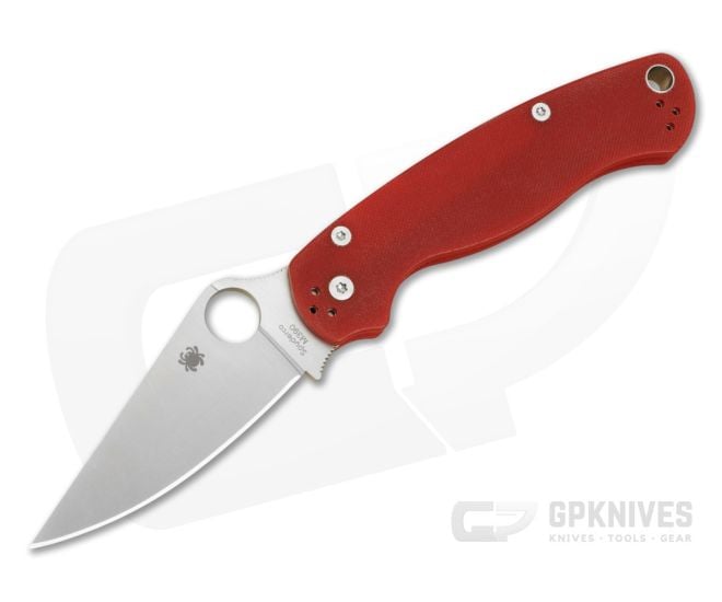 Spyderco Para Military 2 Red G10 Satin M390 Folding Knife (3.45") Pre-Owned C81GPRD2 - SP-C81GPRD2