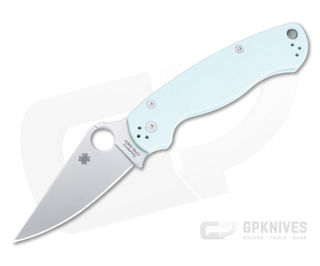 Spyderco ParaMilitary 2 Folder Limited Run Teal Blue G10 Handles Satin S90V Blade C81GPTL2 - SP-C81GPTL2