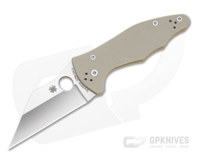 Spyderco Yojimbo 2 Tan G10 Satin CPM-20CV Folding Knife (3.11") Pre-Owned C85GPTN2 - SP-C85GPTN2