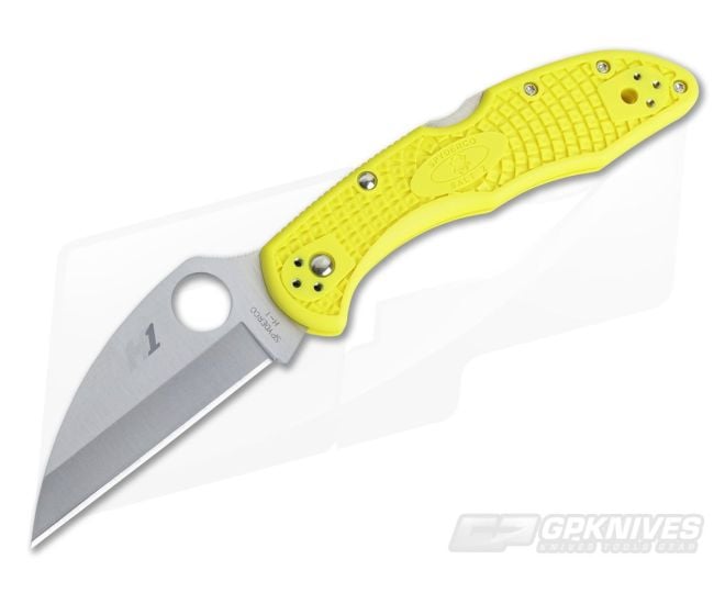 Spyderco Salt 2 Wharncliffe Plain H1 Yellow FRN Back Lock Folder C88PWCYL2 - SP-C88PWCYL2