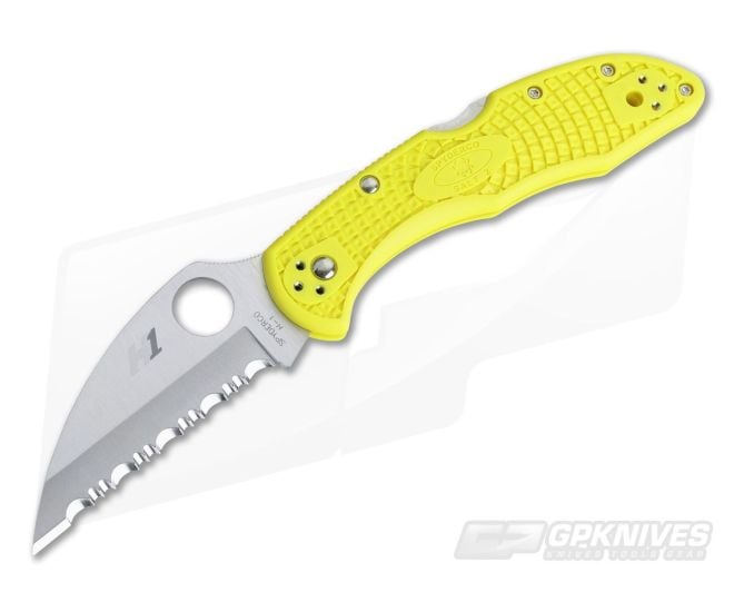 Spyderco Salt 2 Wharncliffe Serrated H1 Yellow FRN Back Lock Folder C88SWCYL2 - SP-C88SWCYL2
