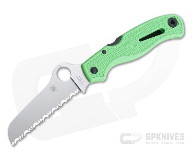 Spyderco Atlantic Salt Serrated Satin FFG LC200N Green FRN Lightweight Folder C89FSGR - SP-C89FSGR
