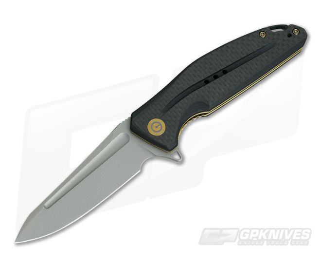 CIVIVI Statera C901C Black G10 & Carbon Fiber Stonewashed D2 Liner Lock Flipper - CV-C901C