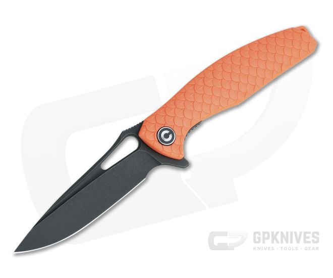 CIVIVI Wyvern Black Stonewashed D2 Orange Scale FRN Liner Lock Flipper C902G - CV-C902G
